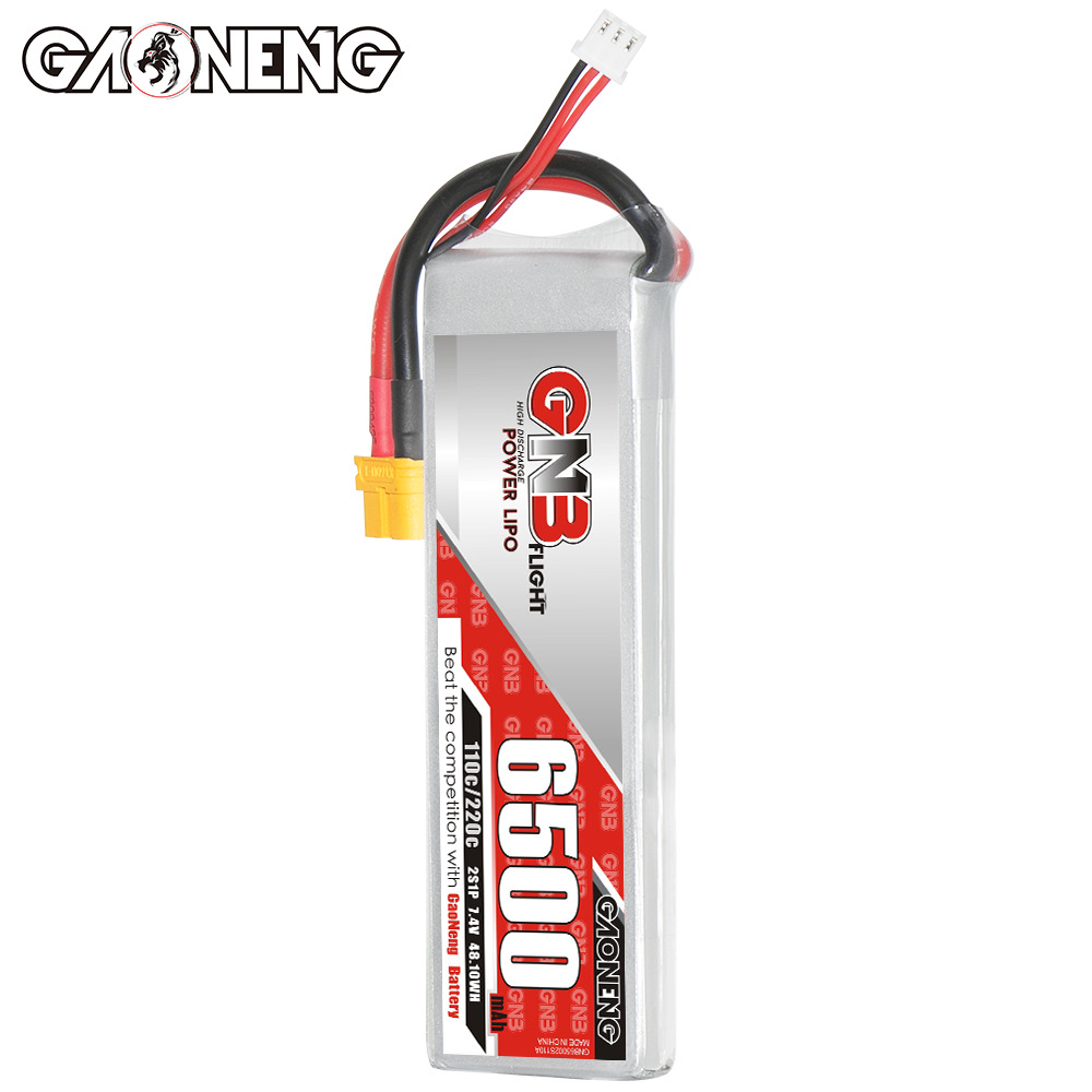 LiPo-аккумулятор GNB High Energy 6500 мАч, 2S, 7,4 В, 110°C для квадрокоптеров и радиоуправляемых автомобилей GNB65002S110A - Image 3