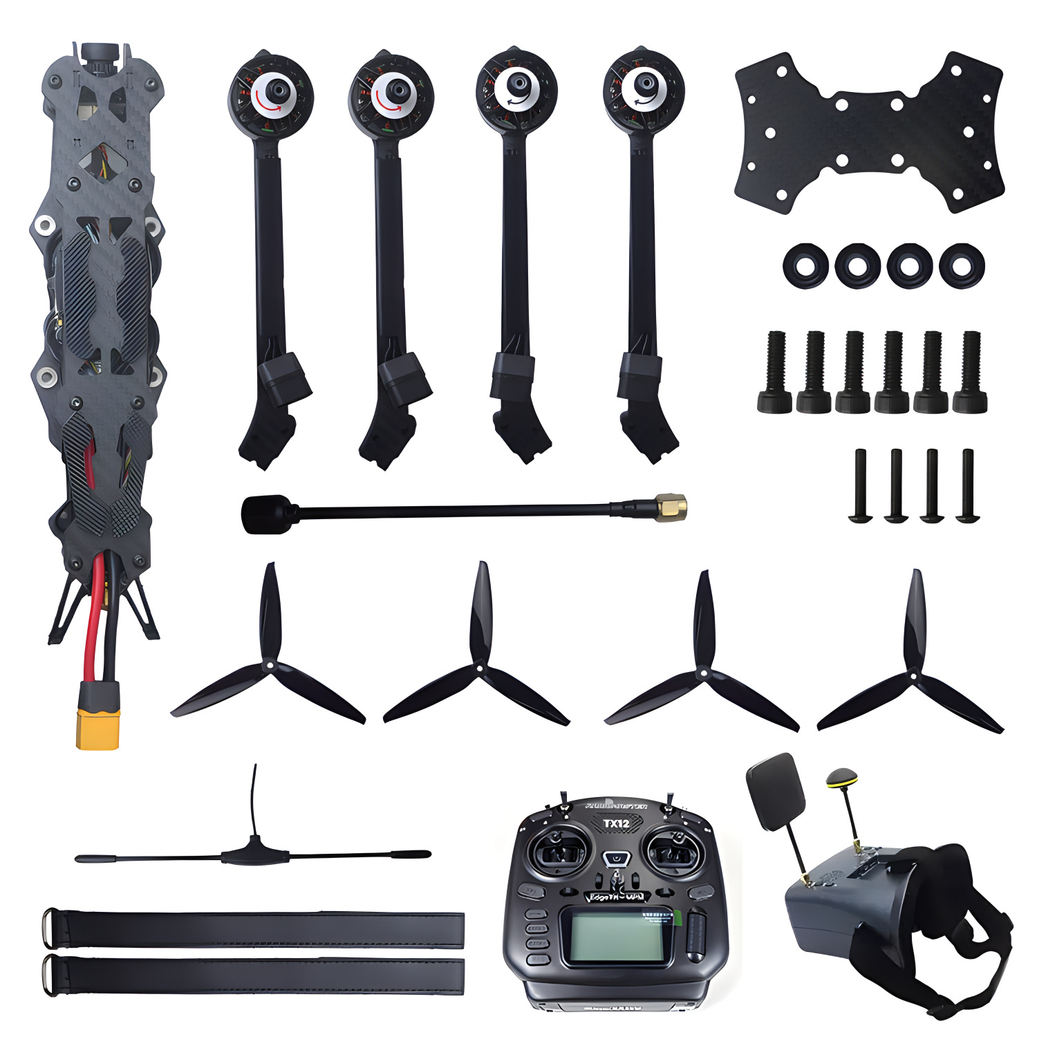 FPV Racing Drone Frame Kit Carbon Fiber Body 7inch 10inch 13inch 15inch 18inch Size Options - Image 3