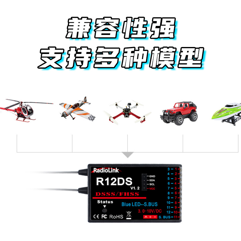 Ledi Receiver R9DS AT9s R12DSM R6DSM R8EF AT10 R8FM SBUS Compatibility - Image 2
