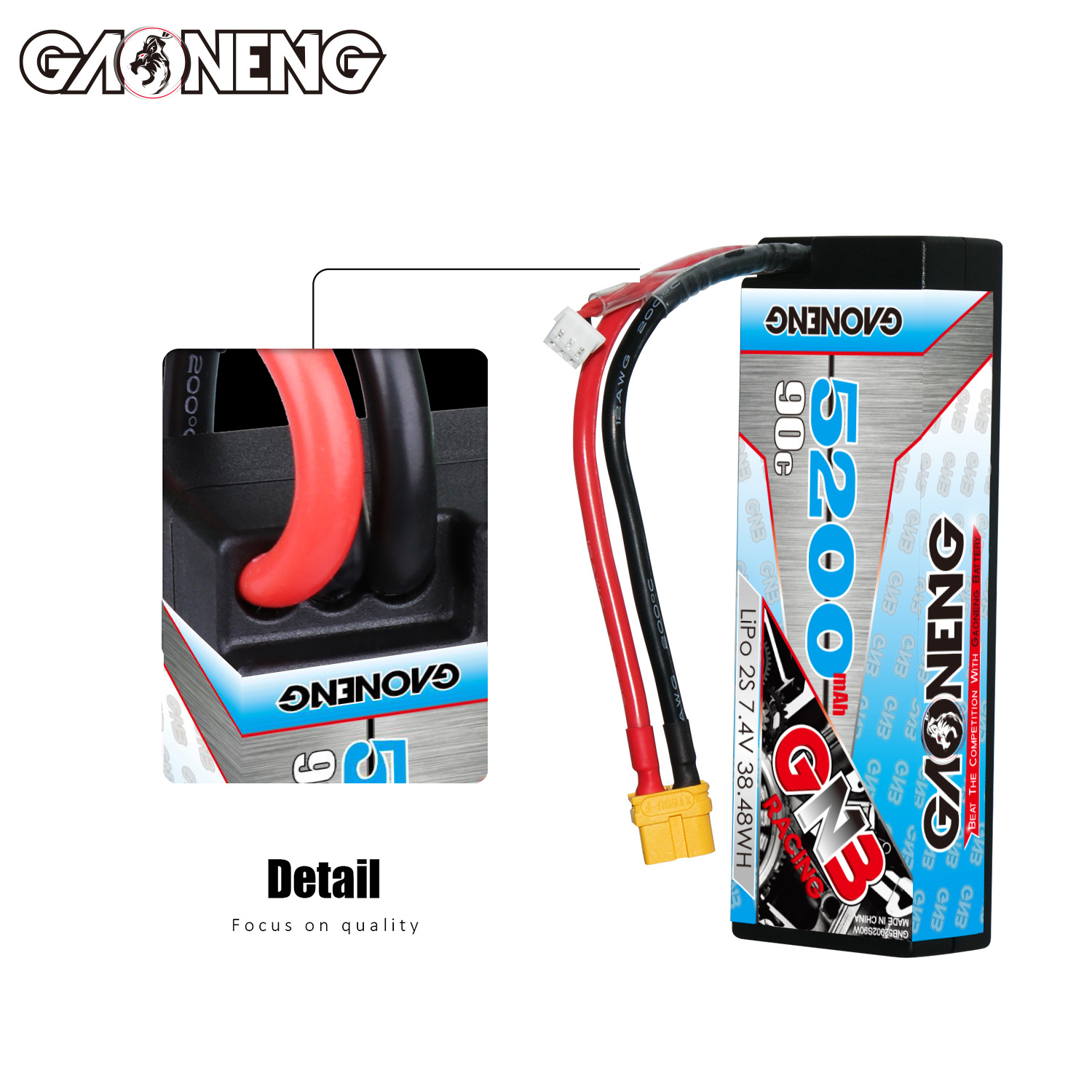 GNB Hochleistungs-LiPo-Akku mit 5200 mAh, 2S, 7,4 V und 90 C – ideal für RC-Modelle im Maßstab 1/10 - Image 3