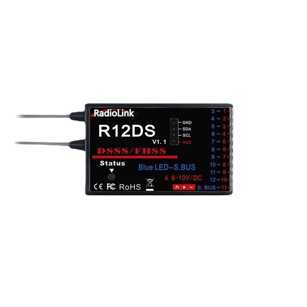 Lodi R12DS Twelve Channel Dual Antenna Receiver Compatible AT9 AT9S PRO AT10II Remote Control - Image 5