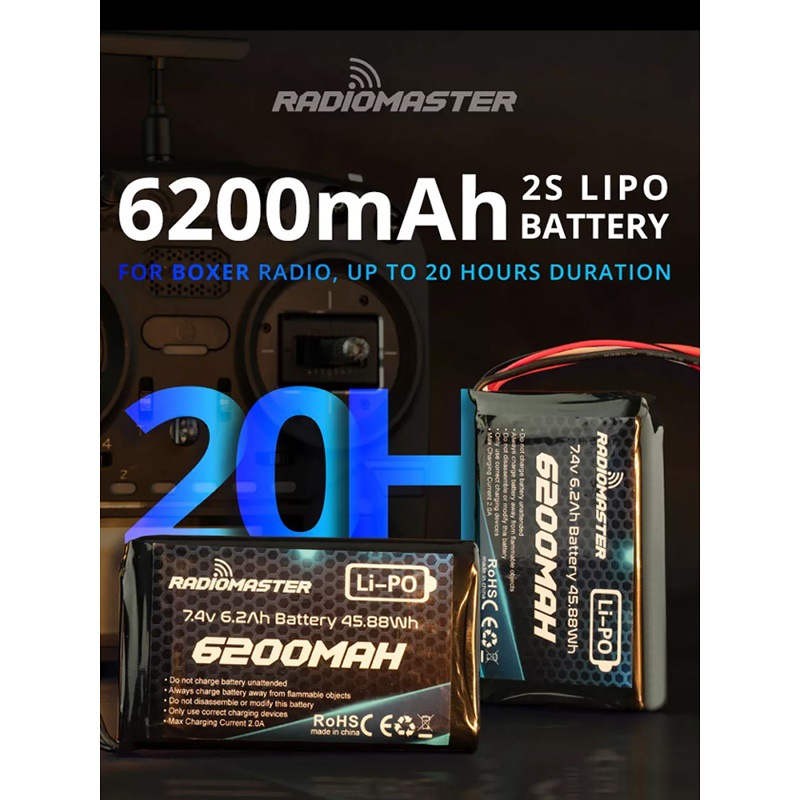 RadioMaster Tx16S Boxer – Spezielle 2S-Lithium-Batterie mit 6200 mAh für lange Laufzeit - Image 4