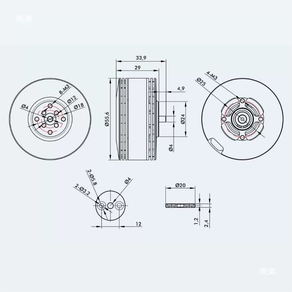 TMotor MN501S KV300 Brushless Motor for Aerial Photography Endurance Drone MultiRotor - Image 2