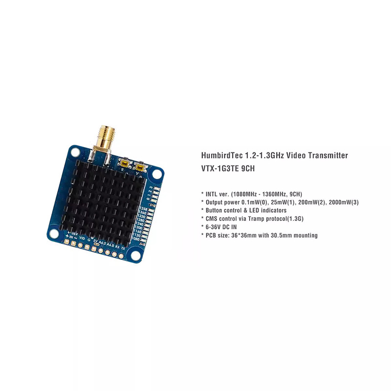 12GHz 13GHz 2W 9CH Long Distance FPV VTX Video Transmitter VTX-1G3TE V2 - Image 3