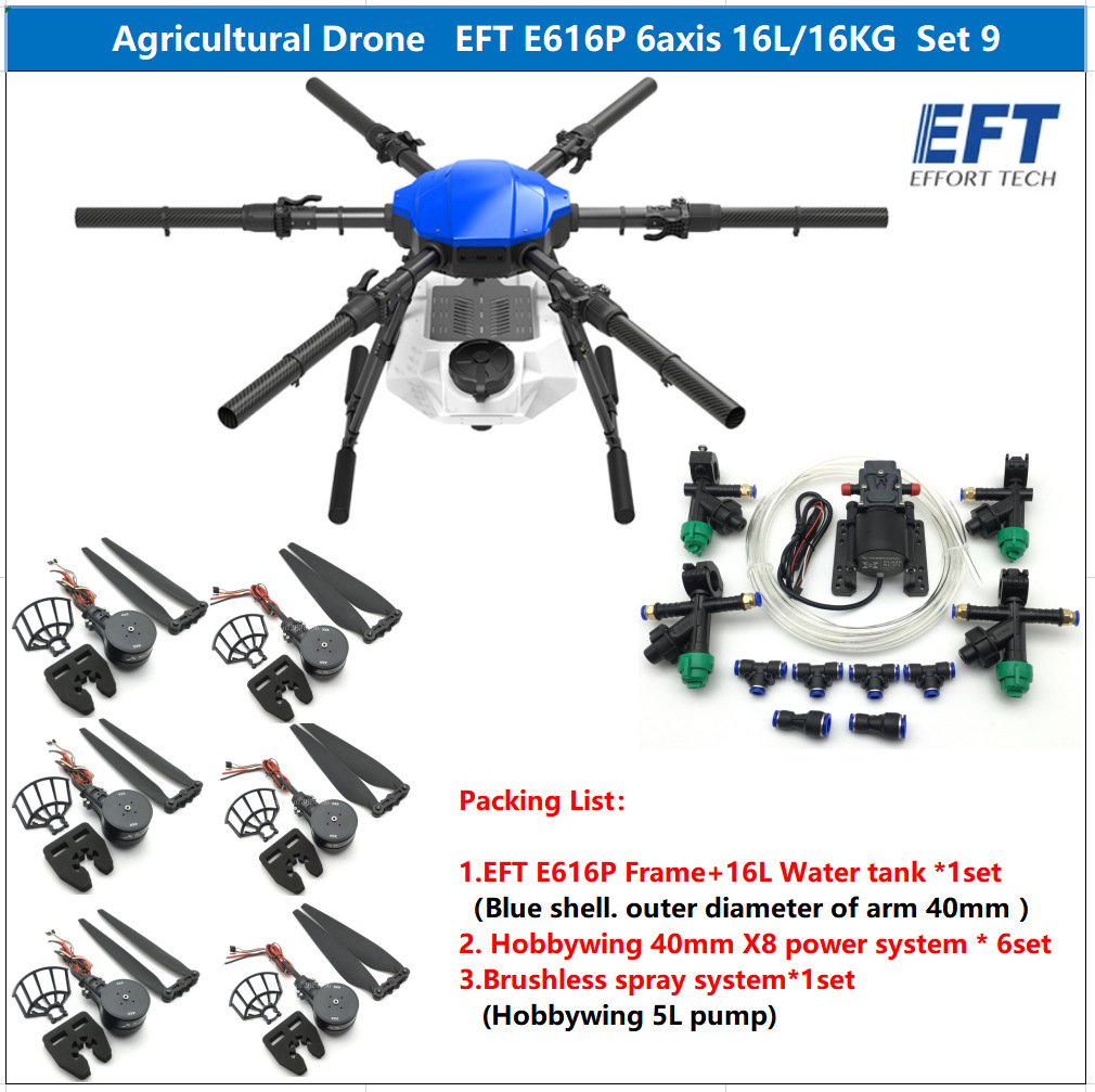 EFT Wing Fly E616P Plant Protection Six Axis 16L 16kg Large Load Spraying Drone Frame Suit - Image 2
