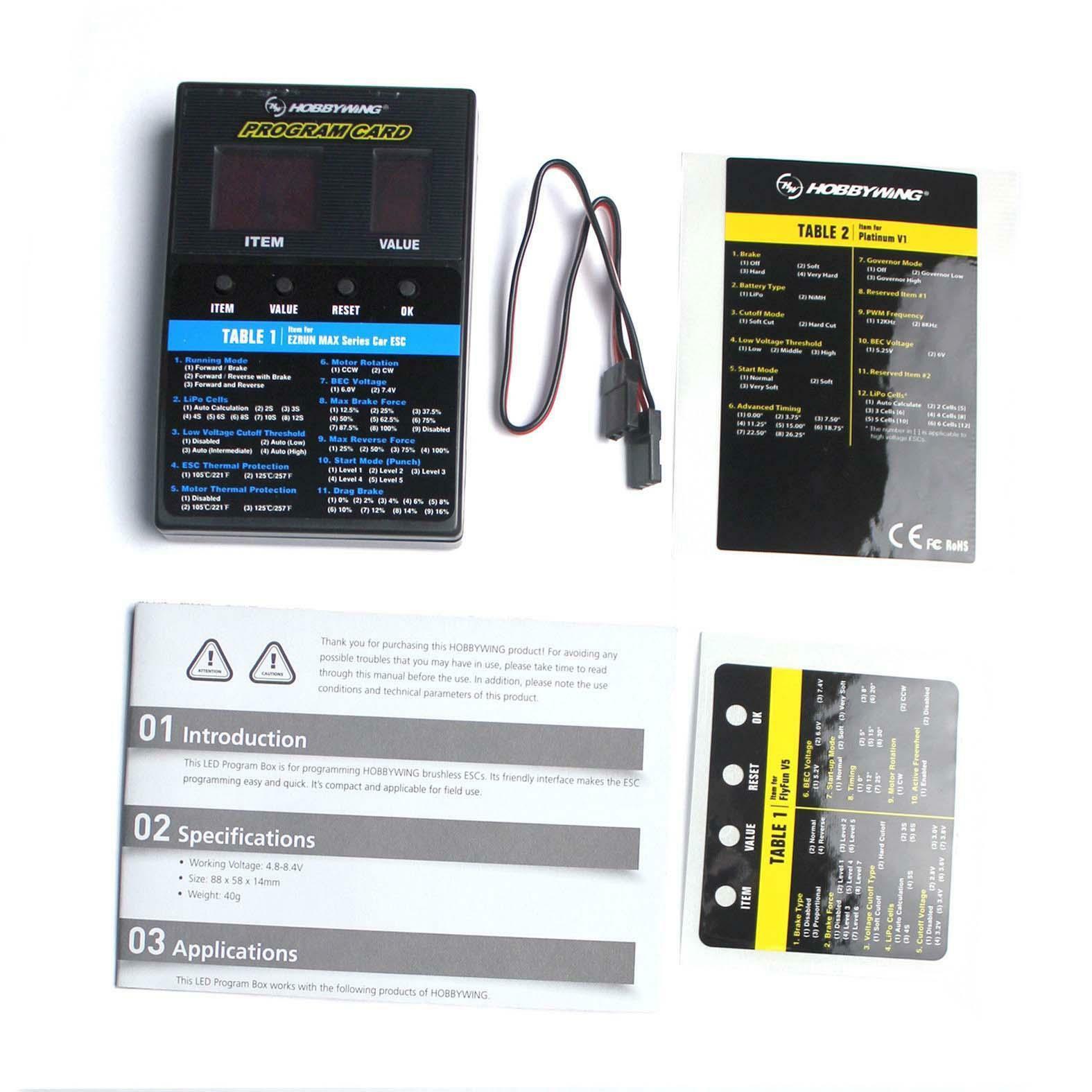 Haoying Hobbywing Setting Card Programming Truck Ship Aircraft Cool Running LED Brushless ESC Setting Card - Image 3