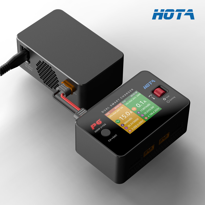 HOTA P6 T240 Dual Channel Lithium Battery Balance Charger AC DC 600W 15A for RC Model - Image 2