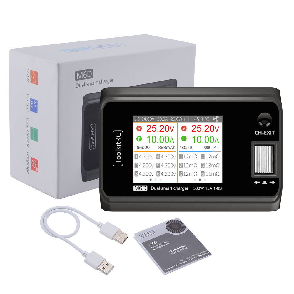 ToolkitRC M6D Charger 15A 1-6S Dual Channel Synchronous 500W Asynchronous 250W - Image 2