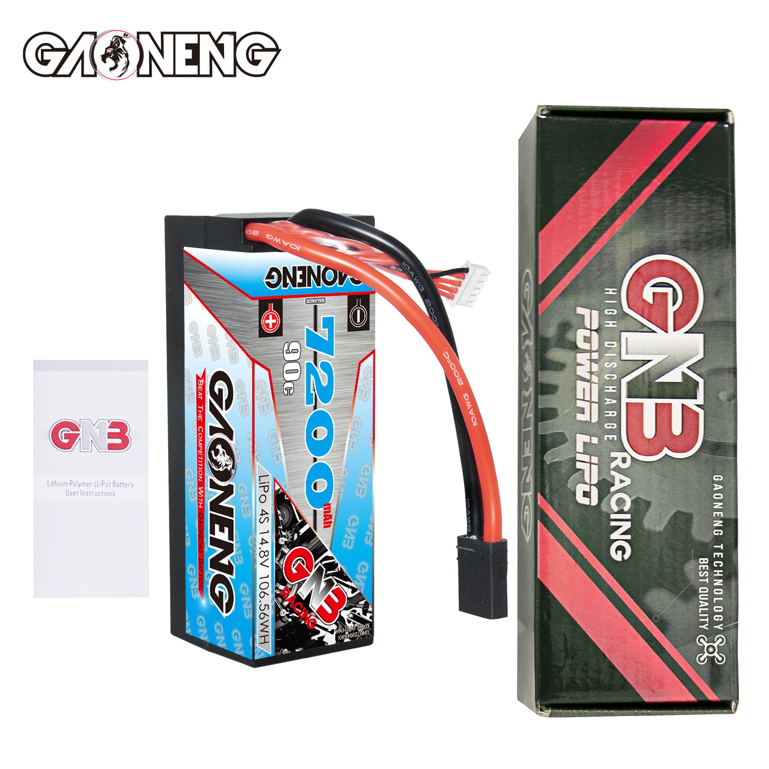 GNB High Energy 7200mAh 4S 14,8 V 90C Lithium-Batterie für 1/8 RC-Autos und -Panzer mit individuellem Stecker - Image 3