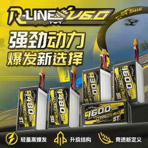 Grignard Format Bric V6 1480 1600 mAh 160°C 6S XT60-Akku für FPV-Rennen