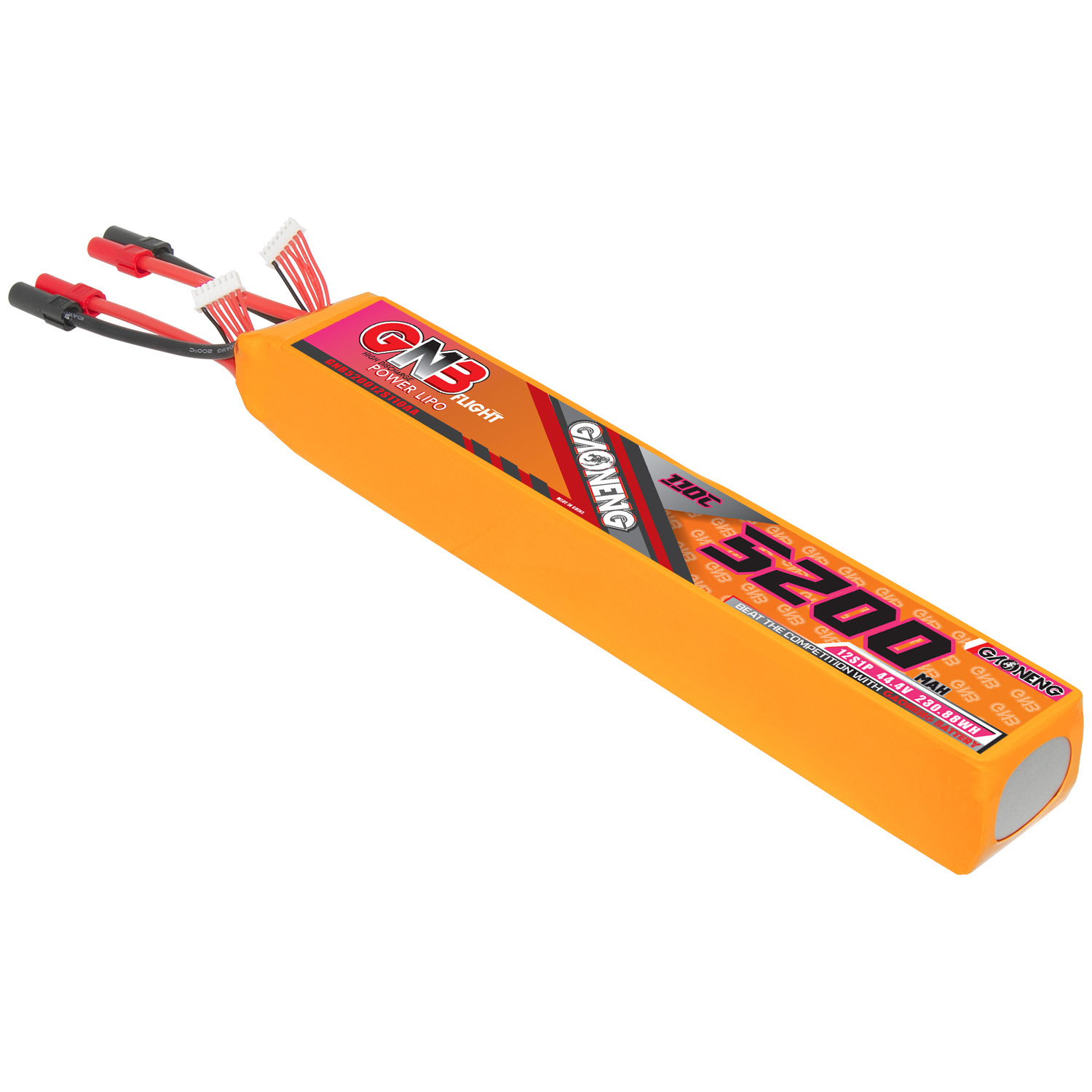GNB High Energy 5200mAh 12S 44.4V 110C LiPo Battery for 600-700 Grade RC Helicopter GNB520012S110AA - Image 3