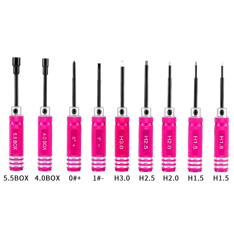 Model Aircraft RC Model Vehicle Ship Maintenance Assembly Tool 13 Piece Aluminum Box Hexagon Socket Screwdriver Set - Image 4