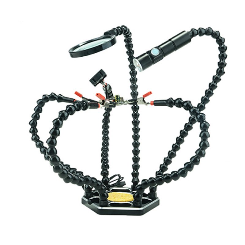 Six Claw Multifunctional Aluminum Alloy Soldering Station LED Magnifying Glass Auxiliary Tool - Image 4