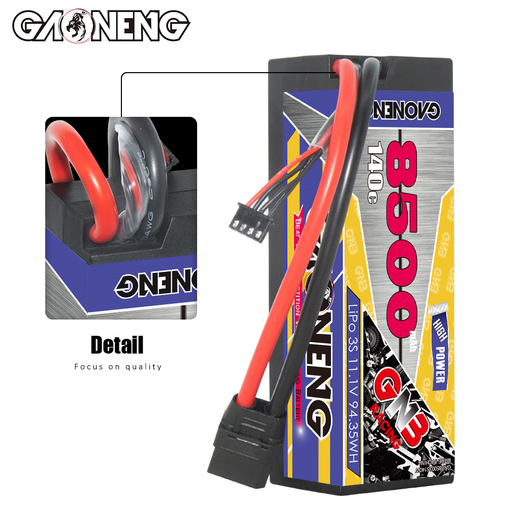 GNB High Energy 8500mAh 3S 11.1V 140°C LiPo-Akku für 1/10-Drift- und Big-Foot-Modelle GNB85003S140W - Image 3
