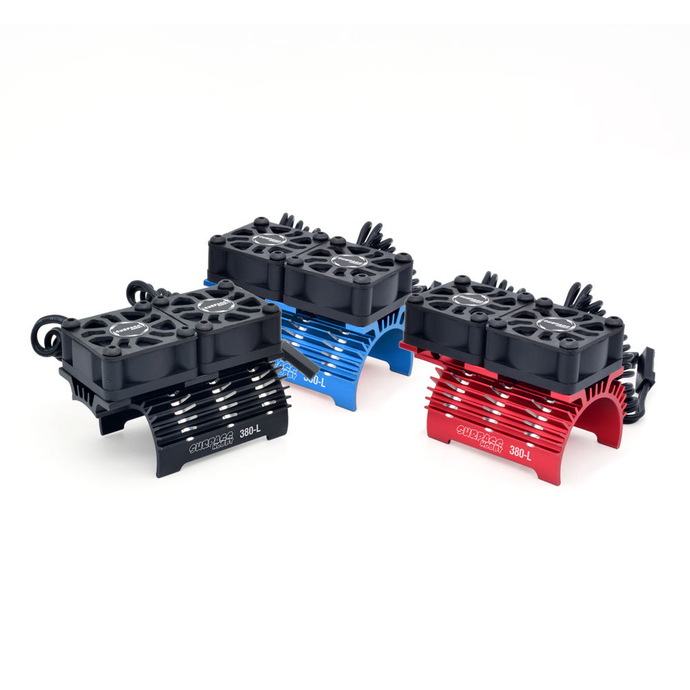 High Speed Dual Fan Motor Heatsink for 2838 2845 380 390 Motors Blue Aluminum Alloy RC Car - Image 4