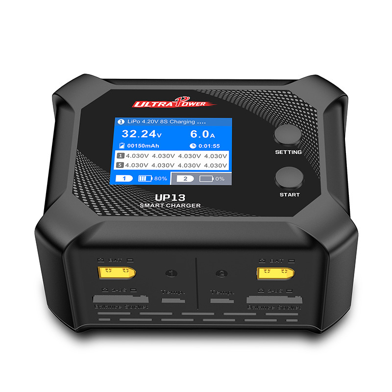 Feiteng UP13 2-8S Dual Channel Smart Charger AC 200W Fast Charging Color Screen - Image 2