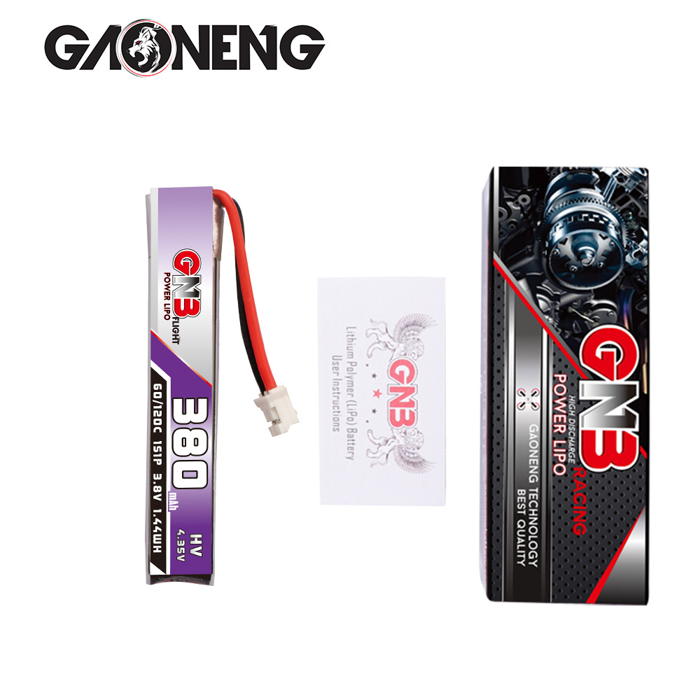GNB High Energy 380mAh 1S 38V 60C HV Mini FPV Racing Drone Lipo Battery - Image 3