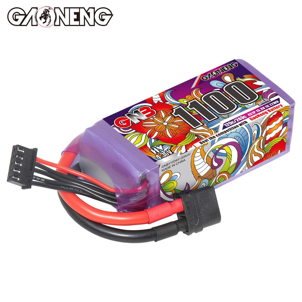 GNB High Energy 1100mAh 4S 15.2V 120C HV LiPo Battery for FPV Racing Drone - Image 3