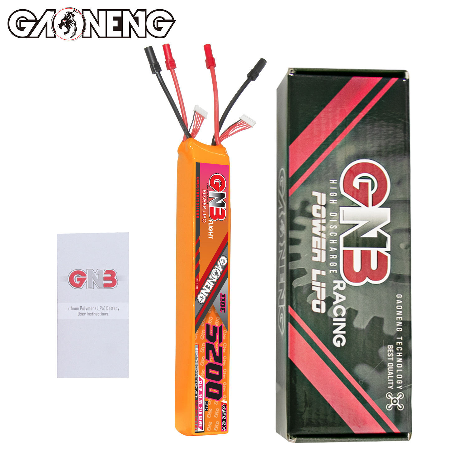 GNB High Energy 5200mAh 12S 44.4V 110C LiPo Battery for 600-700 Grade RC Helicopter GNB520012S110AA - Image 4