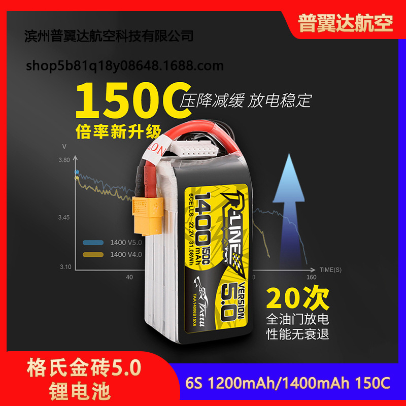 Grignard Brick 50 Lithium-Akku 6S 222V 1400 mAh 150°C für FPV-Renndrohnen und Geländefahrzeuge - Image 3