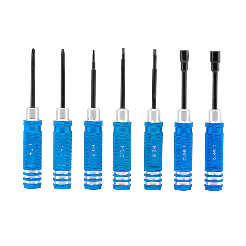 RC Model Car Repair Tool Seven Piece Sleeve Hex Screwdriver H15 20 25 40 55mm Alloy Pink - Image 3