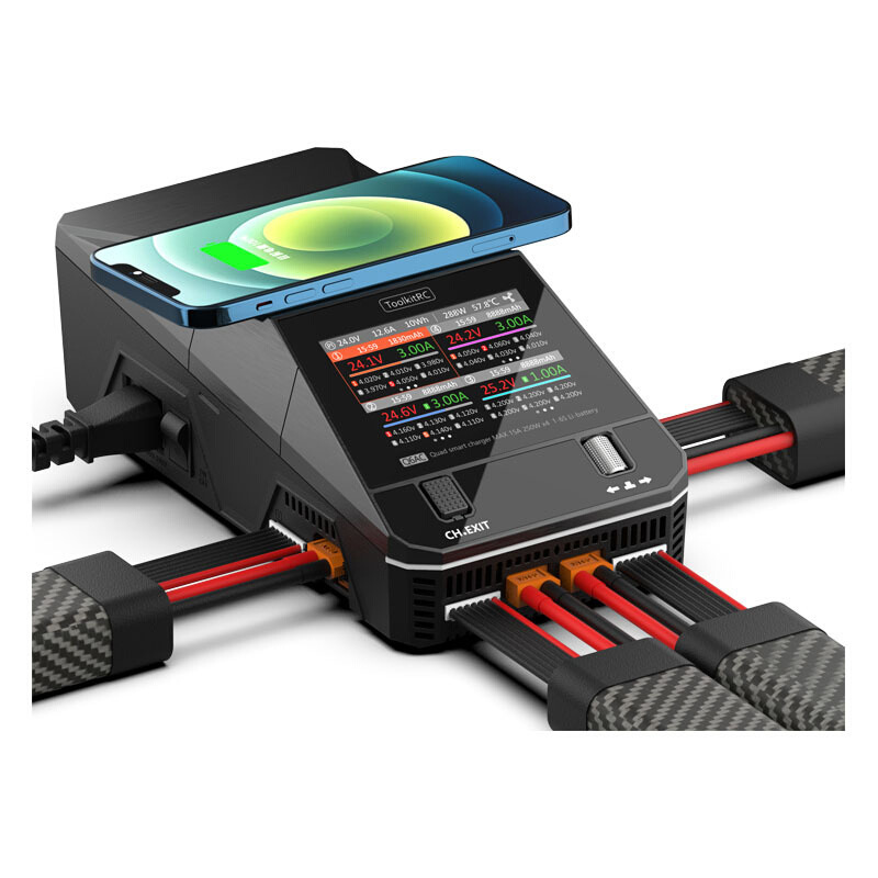 Toolkitrc Q6Ac Smart Balance Charger 1000W 15A 4 Channels 1-6S Lipo Battery RC Models - Image 3
