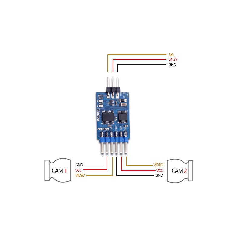 FPV Traversing Machine Camera Two Way Three Way Video Switcher Control Signal PWM Remote Control Switching Video Module - Image 5
