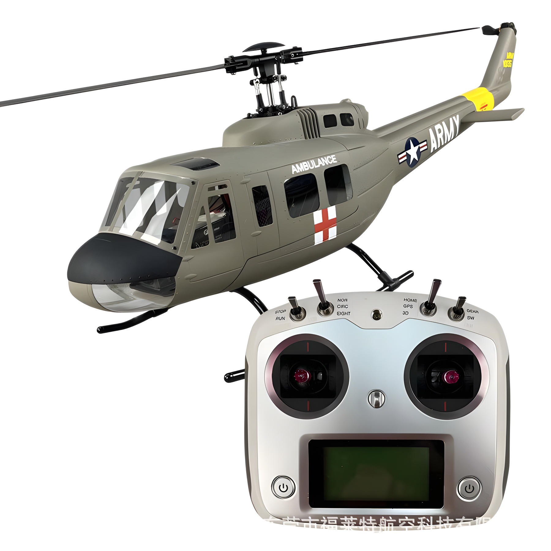 450 470 Level Uh-1D Huey Realistic Helicopter Ready to Fly Fiberglass Remote Control Model Aircraft Flight Control System - Image 5