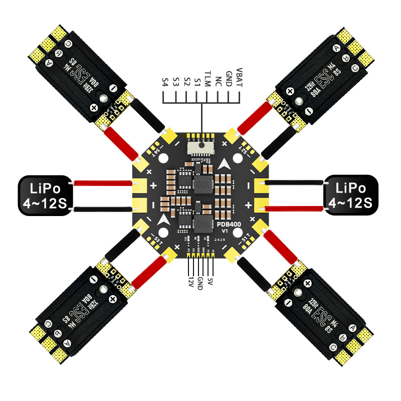 Aocoda Rc PDB400 Stromverteilplatine – 12S, FPV, für Starrflügler mit Amperemeter - Image 5