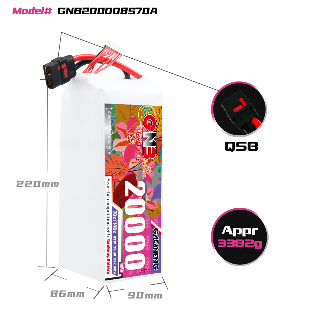 GNB High Energy 20000mAh 8S 29.6V 70C LiPo-Akku für RC-Drohnen und Pflanzenschutzgeräte - Image 2