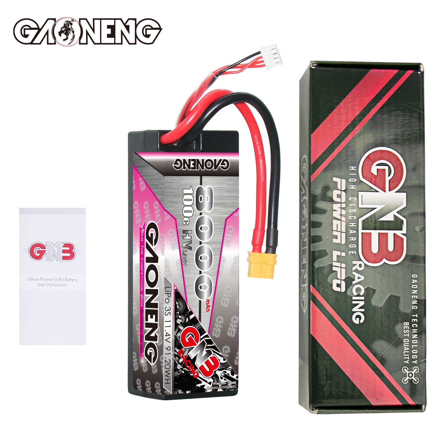 GNB High Energy 8000mAh 3S 11.4V 100C HV LiPo-Akku für 1/10 RC-Rennmodelle - Image 4