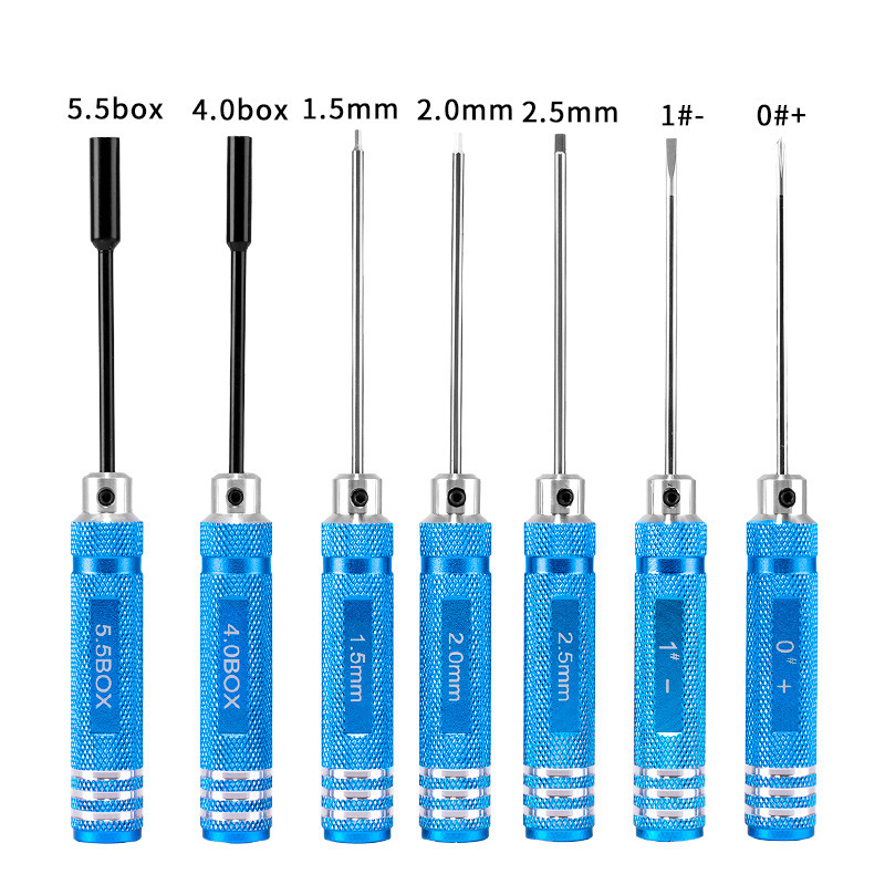 RC Model Tool Kit Hex Socket Flat Phillips Screwdriver Pliers Sleeve 10 Piece Set - Image 3