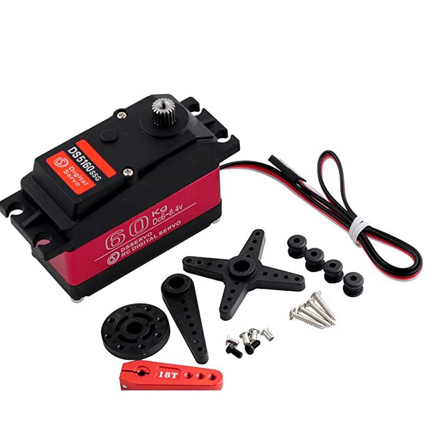 DS5160 60KG Large Torque Digital Steel Gear Steering Servo for 1/5 RC Car PTZ Robotic Arm High Pressure Waterproof - Image 2