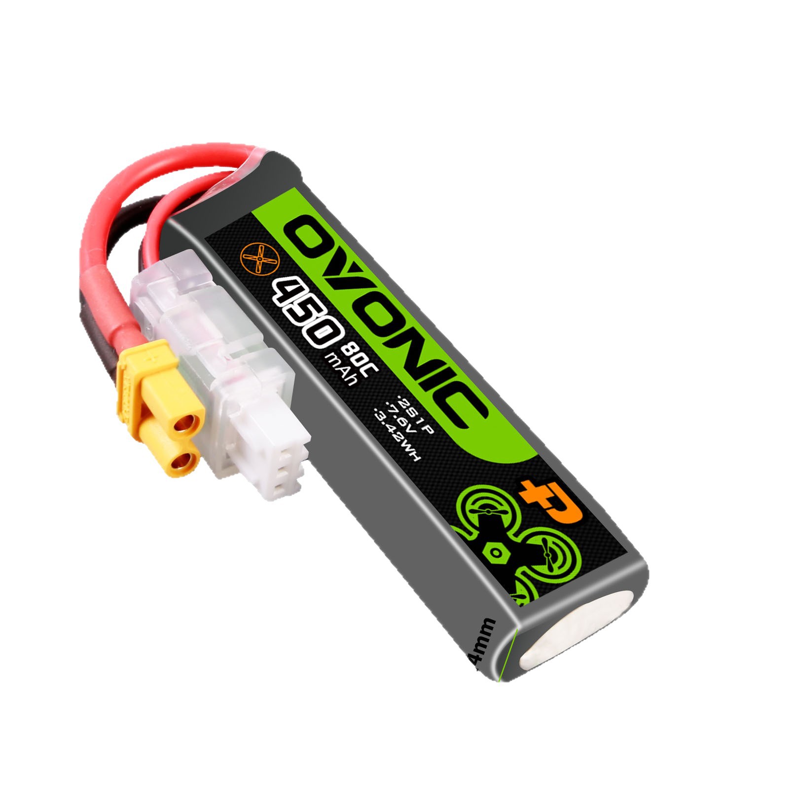 Ovonic 350-mAh, 450-mAh, 550-mAh, 650-mAh 1S/2S HV-LiPo-Akku mit 100C für FPV-Renndrohnen - Image 5