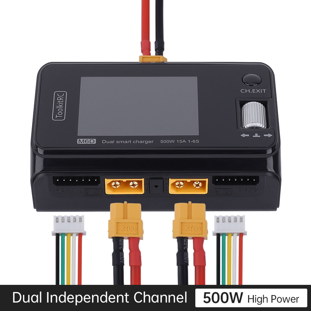 ToolkitRC M6D Charger 15A 1-6S Dual Channel Synchronous 500W Asynchronous 250W - Image 4