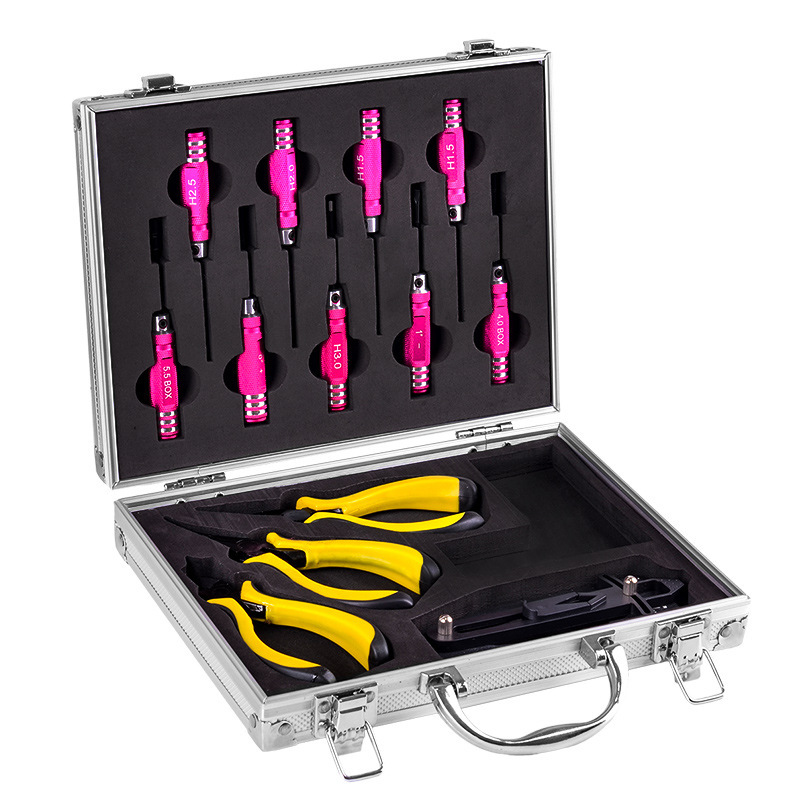 Model Aircraft RC Model Vehicle Ship Maintenance Assembly Tool 13 Piece Aluminum Box Hexagon Socket Screwdriver Set - Image 5