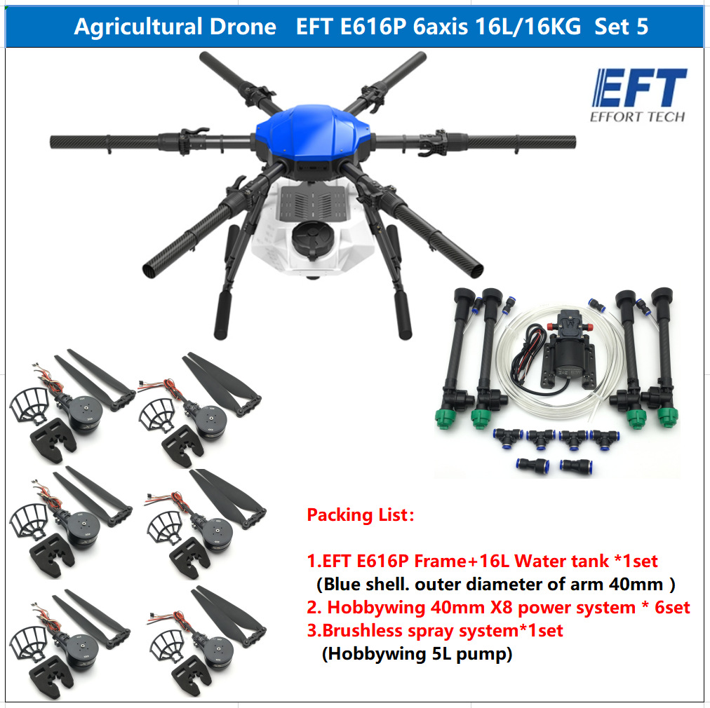 EFT Wing Fly E616P Plant Protection Six Axis 16L 16kg Large Load Spraying Drone Frame Suit - Image 3