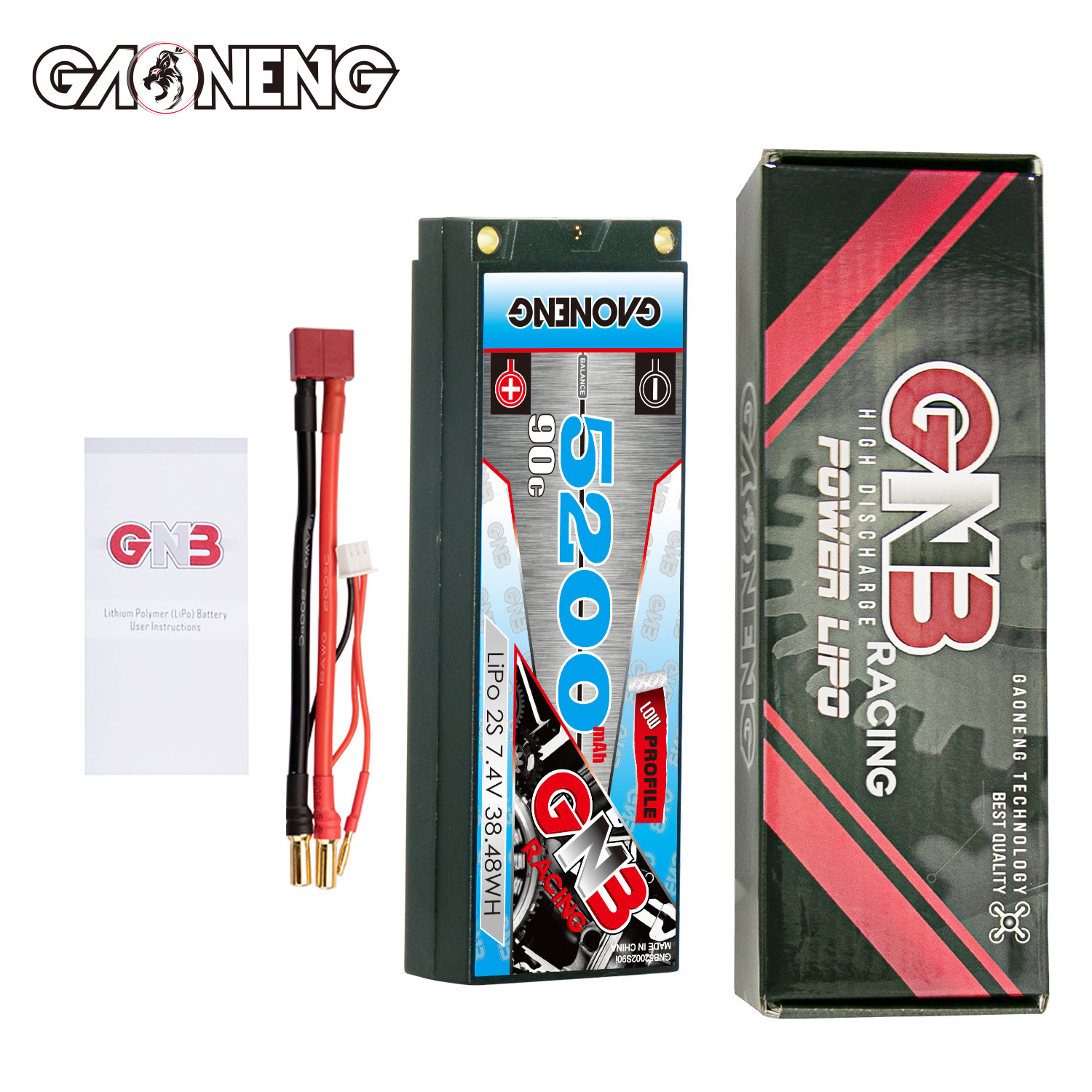 GNB High Energy 5200 mAh 7,4 V 2S 90°C Hartschalen-LCG-Lithium-Akku für 1/10 RC-Rennwagen - Image 4