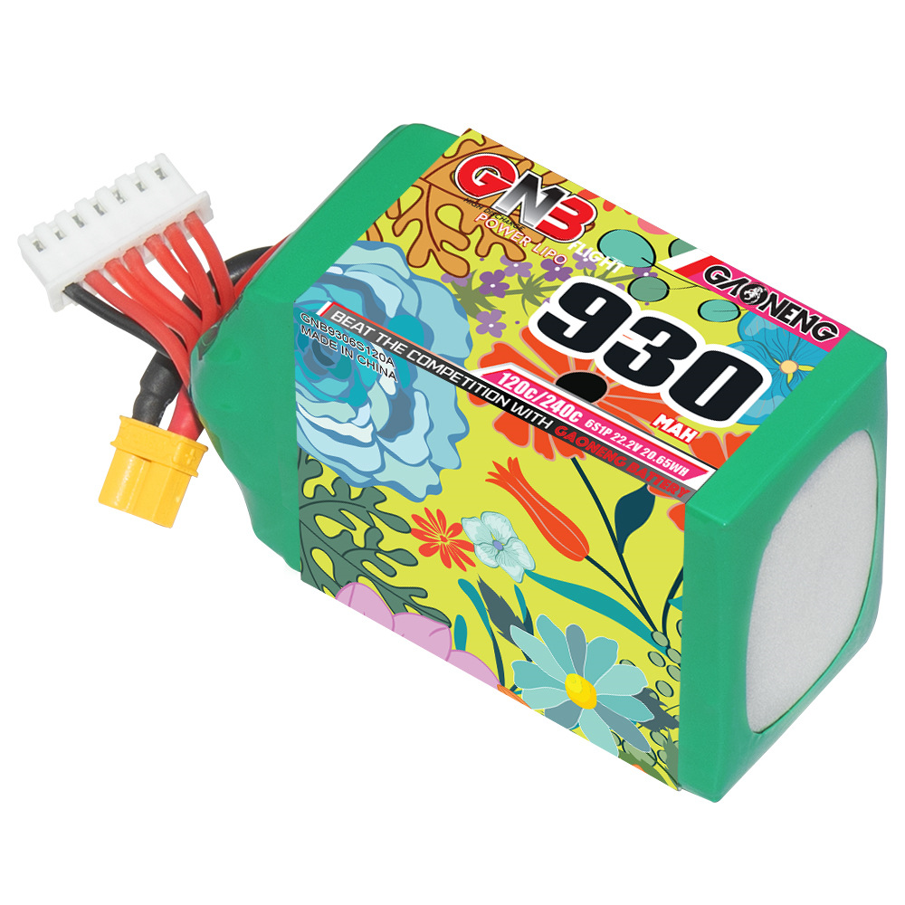 Аккумулятор LiPo GNB 930 мАч, 6S, 22,2 В, 120°C для канальных летательных аппаратов и гоночных дронов FPV GNB9306S120A - Image 3