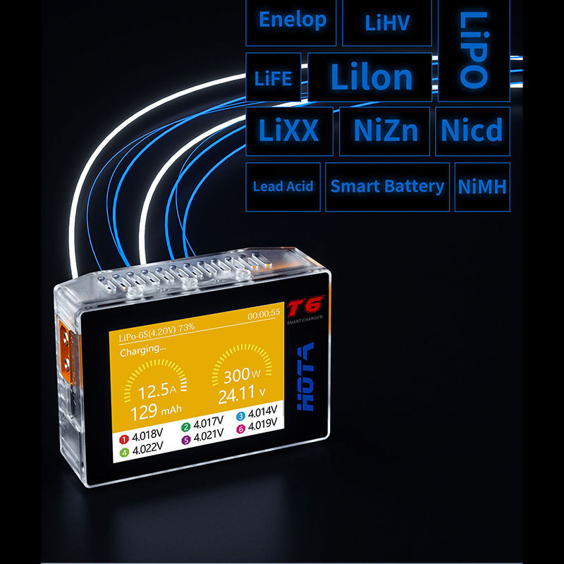 Hota T6 300W Large Scale Model Aircraft Racing Drone Lithium Battery Intelligent Balance Charger - Image 3