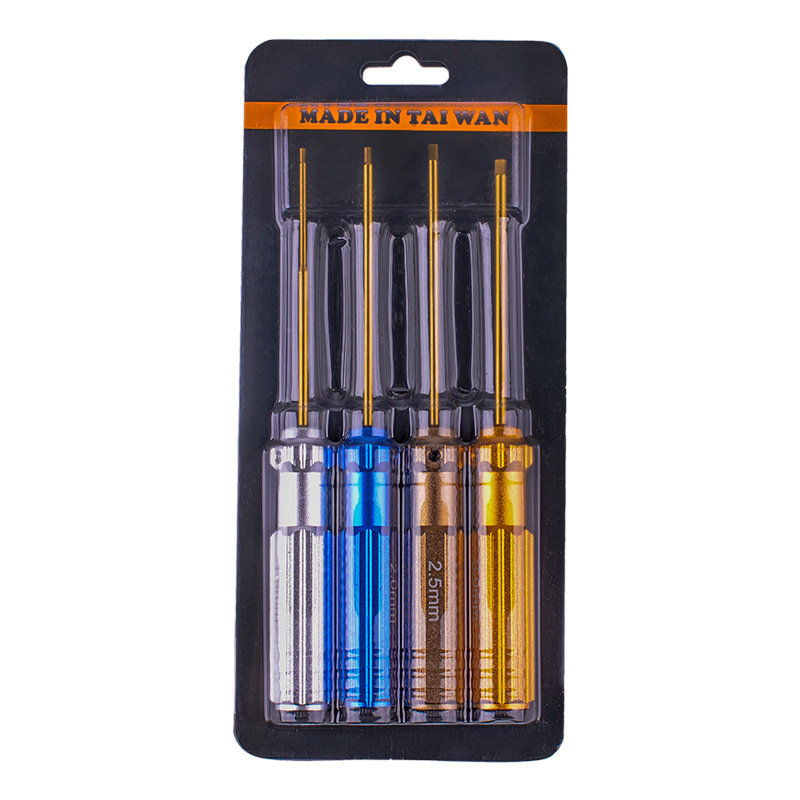 Model Car Ship Tool Color Lightweight Hexagon Screwdriver Titanium Plated Gold Four Piece Set - Image 5