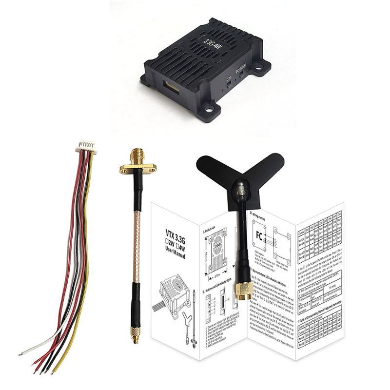 3,3-GHz-4-W-VTX-Video-Sender für FPV-Kreuzmaschinen – VRX-Empfänger mit 16 Kanälen, RTF, 2 W - Image 3