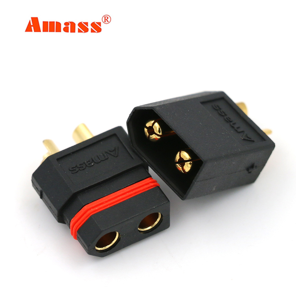 Amass XT60W wasserdichter Stecker – männlich und weiblich, vergoldet, schwarz – Zubehör für Flugmodelle - Image 4