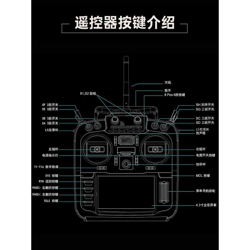 RadioMaster TX16S Mark II ELRS Multi Protocol OpenTX EdgeTX Radio Controller Transmitter - Image 4