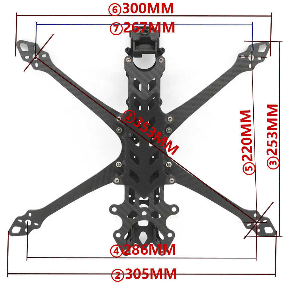 FPV Drone Frame Kit 5 6 7 8 9 10 Inch Flower Flying Rack with Injection Molded Antenna Camera Base RC Quadcopter Parts - Image 2