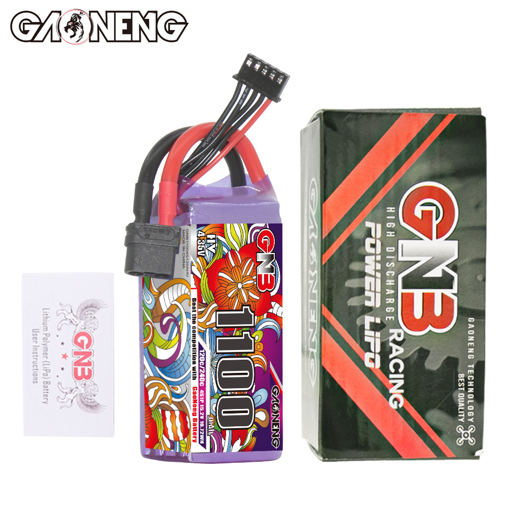 GNB High Energy 1100mAh 4S 15.2V 120C HV LiPo Battery for FPV Racing Drone - Image 4