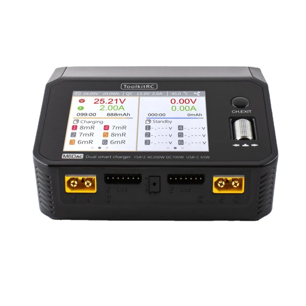 ToolkitRC M6DAC 700W 15A AC DC Dual Channel Balance Charger Built in Power Supply for FPV Drone Batteries - Image 5