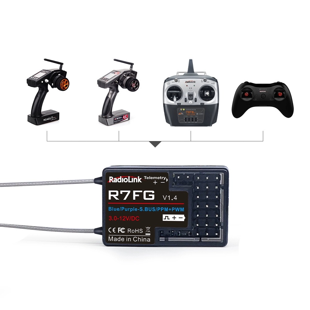 مستقبل راديولينك R7FG ذو 7 قنوات مع جيروسكوب للتحكم عن بُعد RC4GS وRC6GS - Image 2