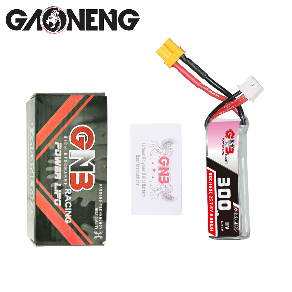 GAONENG 300mAh 2S 80C 7.6V HV Lipo Battery FPV Drone GNB3002S80AHV - Image 4