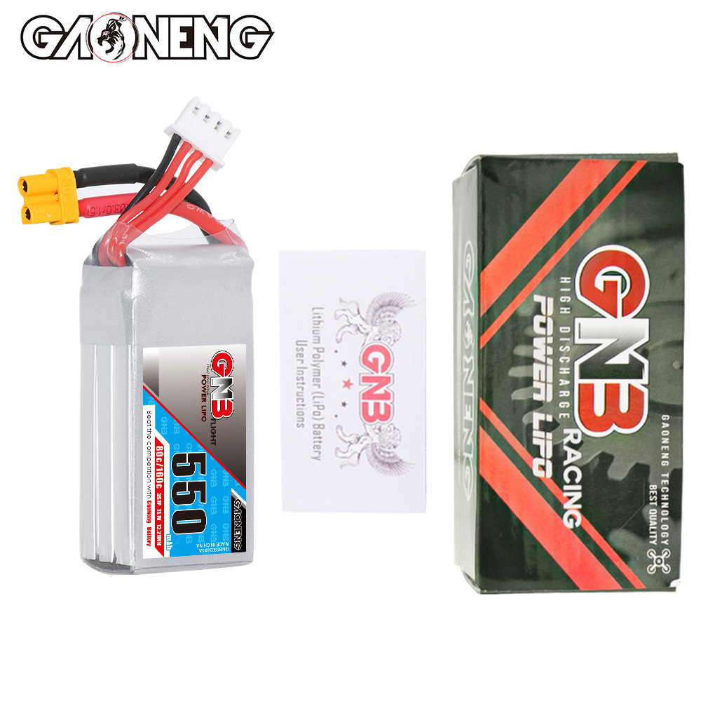 LiPo-аккумулятор GNB 550 мАч, 3S, 11,1 В, 80 C для гоночных квадрокоптеров FPV и моделей самолетов GNB5503S80A - Image 4